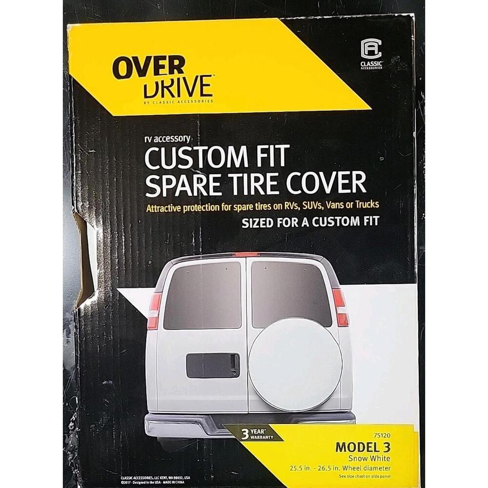 Classic Accessories 75120 Spare Tire Cover; Fits 25.5 In To 26.5 In Model 3 Wht